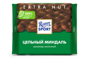 Шоколад молочный с цельным миндалем ТМ Ritter Sport (Риттер Спорт)