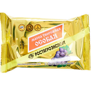 Масса творожная РостАгроЭкспорт Особая с изюмом 23% БЗМЖ