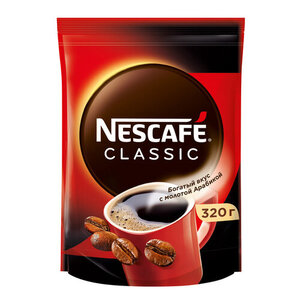 Кофе натуральный растворимый порошкообразный с добавлением натурального жареного молотого кофе Classic (Классик) ТМ Nescafe (Нескафе)