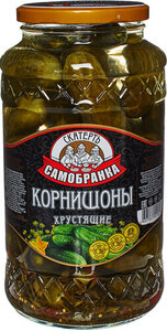 Корнишоны маринованные хрустящие Пастеризованные ТМ Скатерть-Самобранка