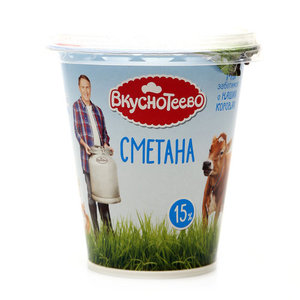 Сметана 15% ТМ Вкуснотеево