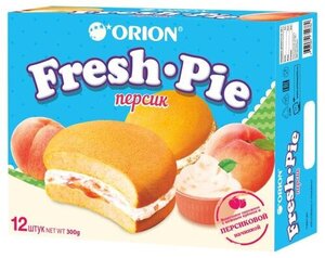 Пирожное бисквитное Orion Fresh Pie персик 25 г x 12 шт