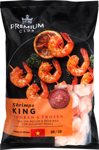 Креветки Premium Club королевские варено-мороженые очищенные с хвостиком 40/50