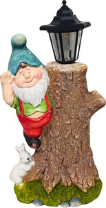 Фигура садовая Giardino Club Гном с пнем 27х19,5х49 см