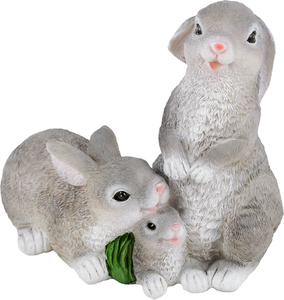 Фигура садовая Giardino Club Семейка зайцев, 30х16х25,5 см