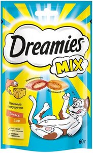 Лакомство для кошек - подушечки лосось и сыр ТМ Dreamies (Дримис)