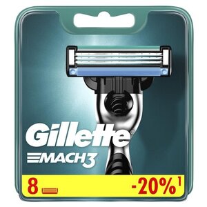 Сменные кассеты для мужской бритвы Gillette Mach3, с 3 лезвиями, прочнее, чем сталь, для точного бритья, 8 шт