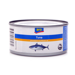Полосатый тунец кусочки в подсолнечном масле консервированный ТМ Aro (Аро)