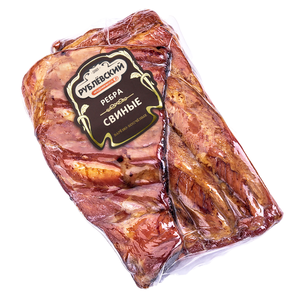 Ребра свиные Рублевский варено-копченые цельнокусковые охлажденные, ~150 г