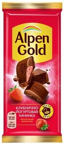 Шоколад молочный Alpen Gold Клубника-йогурт