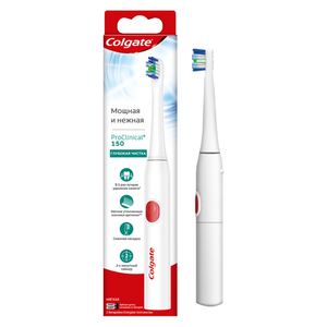 Электрическая зубная щетка Colgate proclinical 150, на батарейках, мягкая