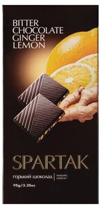 Шоколад Спартак горький с имбирём и лимоном