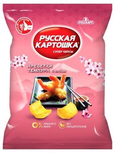 Чипсы картофельные Русская картошка со вкусом креветки темпура с васаби