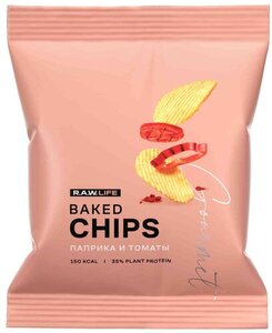 Чипсы протеиновые R.A.W. Life Baked Chips Паприка и томаты