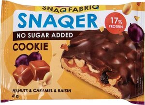 Печенье протеиновое Snaq Fabriq Snaqer Арахис, карамель, изюм