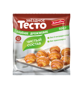 Тесто слоеное дрожжевое 2*500г ТМ Хлебный дом