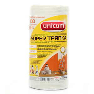 Тряпки в рулонах многоразового использования ТМ Unicum (Уникум), 100 шт.