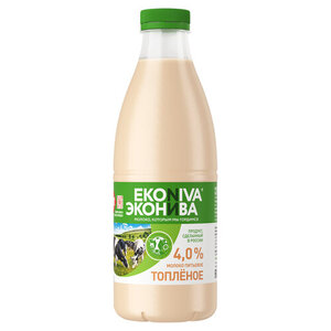 Молоко EkoNiva топленое пастеризованное 4% БЗМЖ